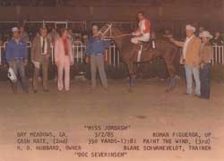 Miss Jordash win picture 3/2/1985 with "Tonight Show" band leader Doc Severnsen